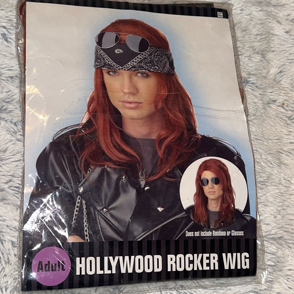 1980's Sprayed Wig For Costume Party Hollywood Rocker Redhead